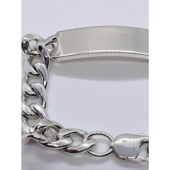 Tiffany & Co Sterling Silver 925 Curb Link ID Plate 8.25